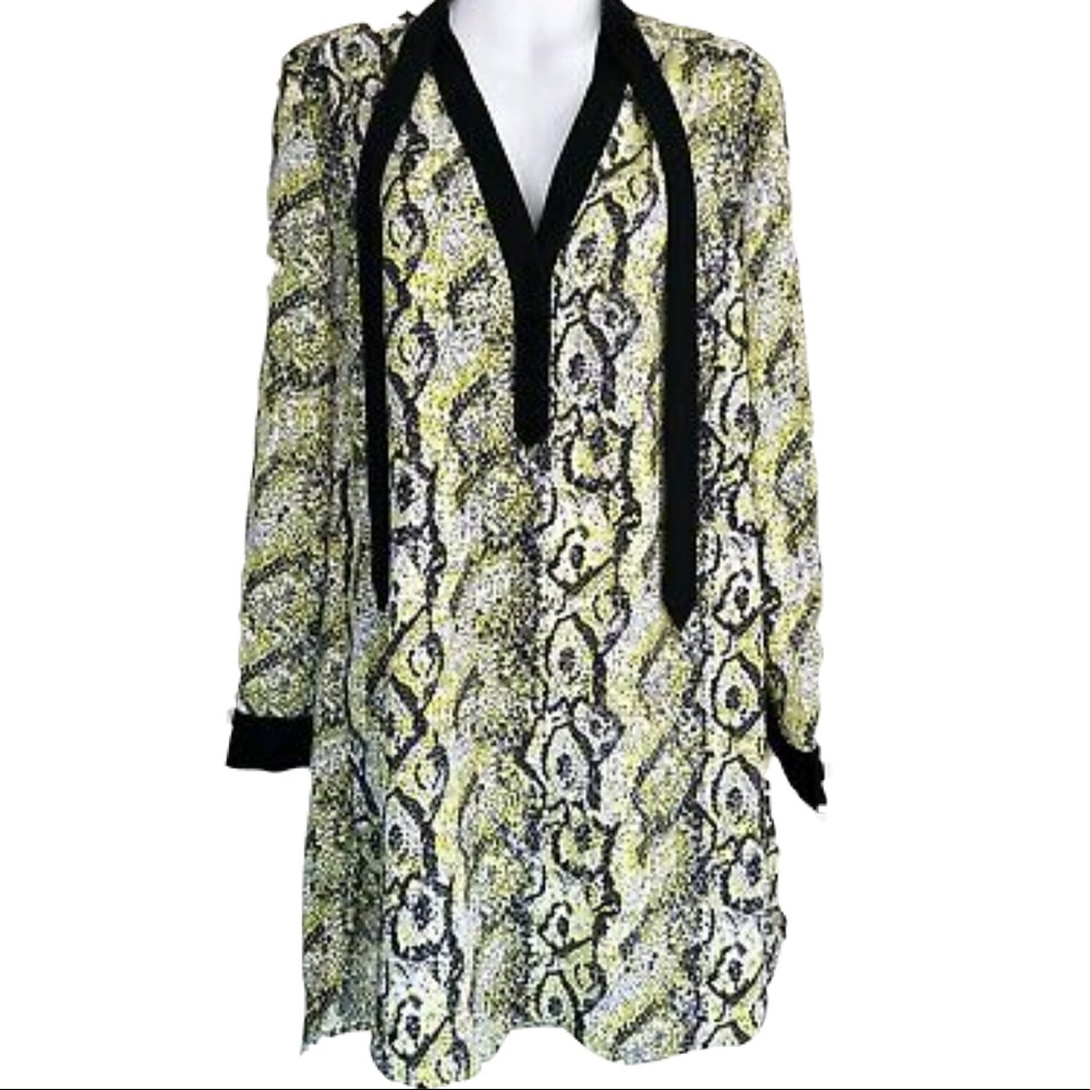 French Connection 4 Snakeskin Print Dress Yellow